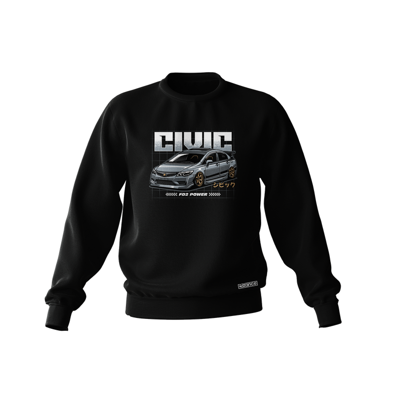 Schwarzes HONDA CIVIC FD Sweatshirt