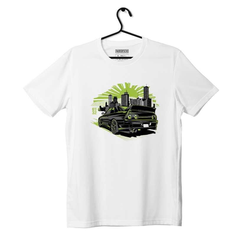 White Nissan Skyline GT-R R32 Godzilla T-shirt