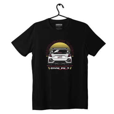 Czarny T-shirt koszulka HONDA CIVIC FK7