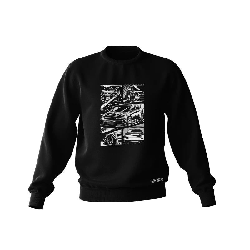 Black Mitsubishi Lancer EVO X sketch sweatshirt
