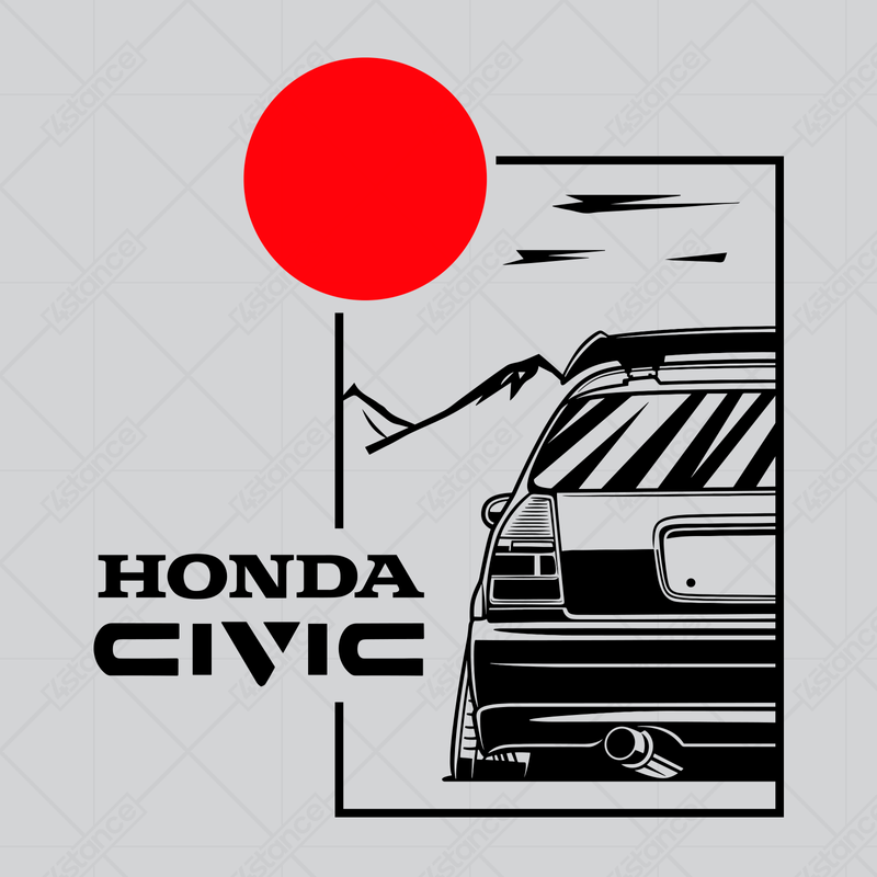 Černá mikina HONDA CIVIC V JDM s kapucí