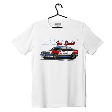 White T-shirt BMW E30 Marlboro T-shirt
