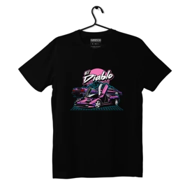 Czarny T-shirt koszulka Lamborghini El Diablo