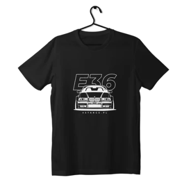 T-shirt koszulka przód BMW E36 czarna