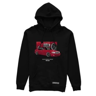 Czarna bluza z kapturem Mercedes-Benz W124