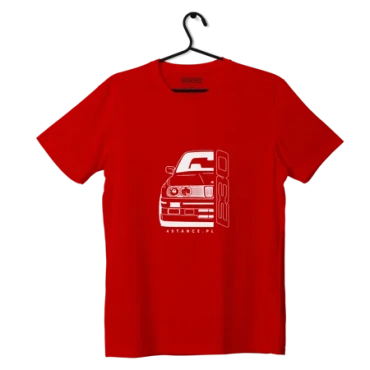 T-shirt koszulka przód BMW E30 czerwona
