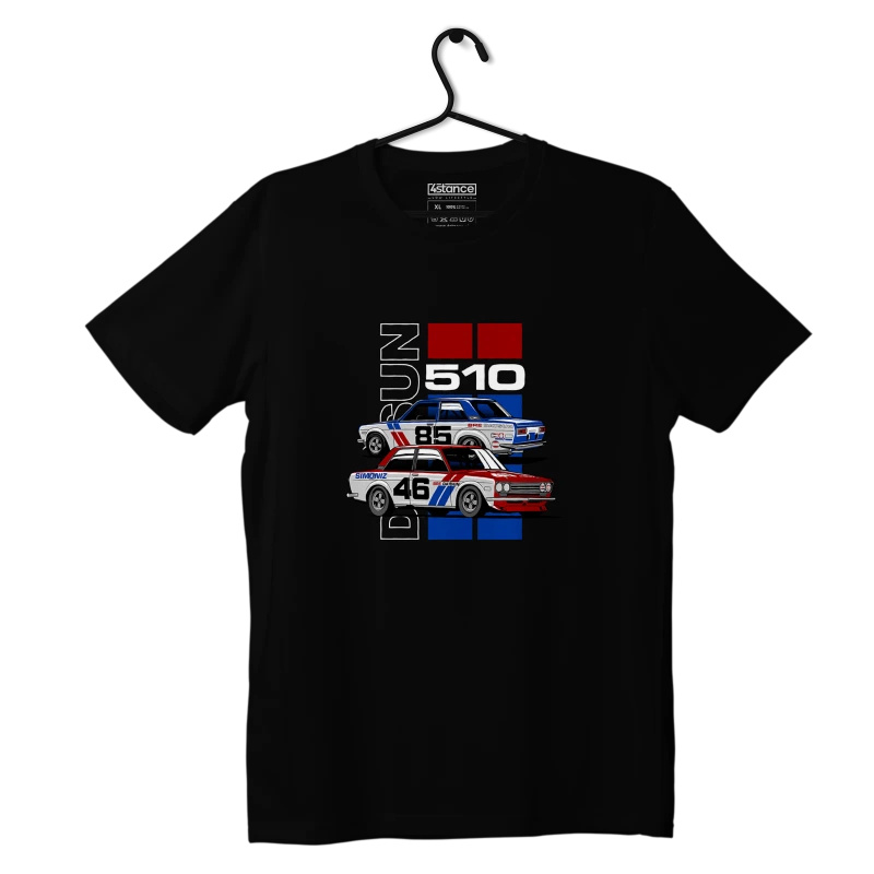 Czarny T-shirt koszulka DATSUN 510 BRE