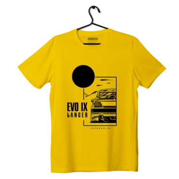 T-shirt koszulka Mitsubishi Lancer Evo IX żółta