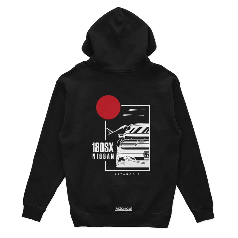 Black hooded sweatshirt NISSAN 180SX JDM