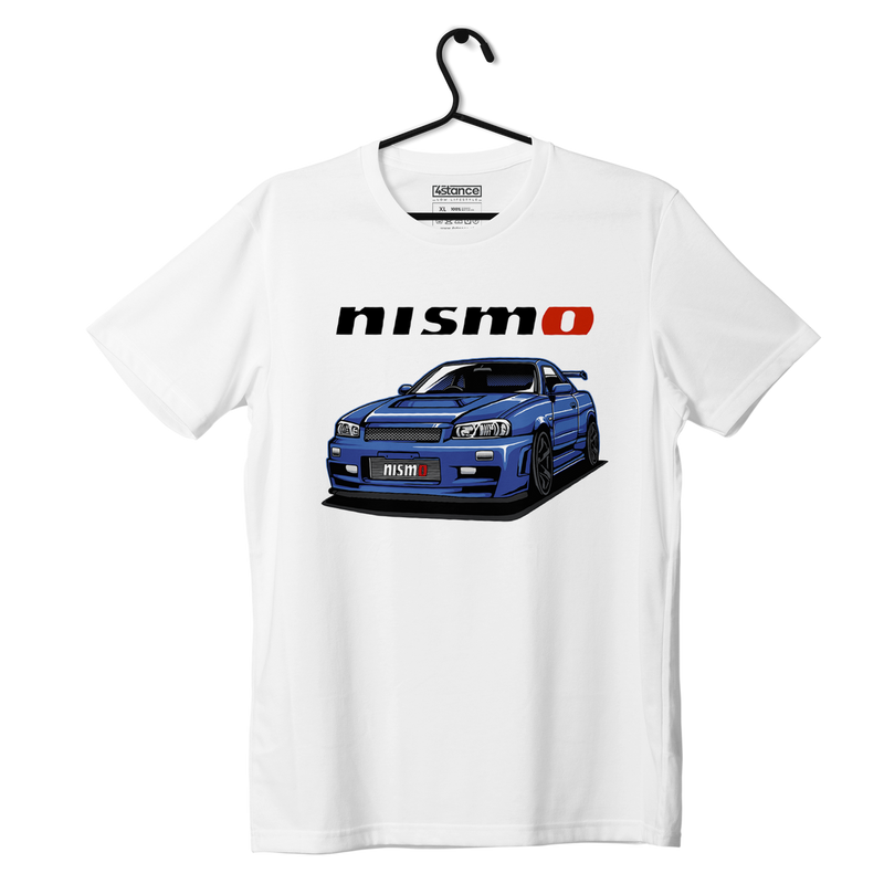 Weißes T-Shirt Nissan Skyline R34 Nismo