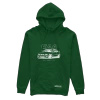 Hooded sweatshirt front BMW E46 green