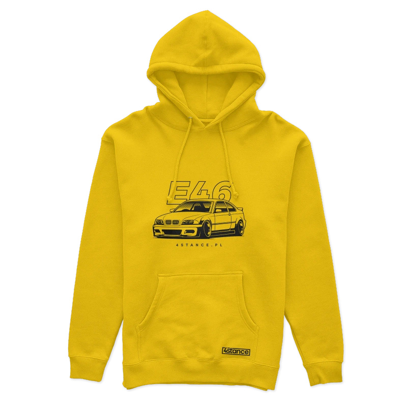 BMW E46 yellow front hoodie