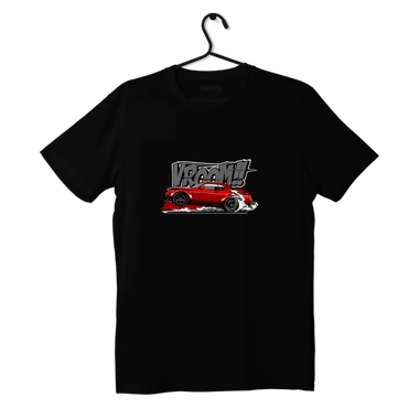 Czarny T-shirt koszulka VROOM