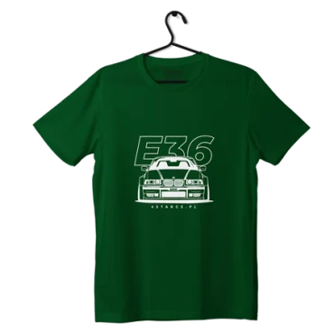 T-shirt koszulka przód BMW E36 zielona