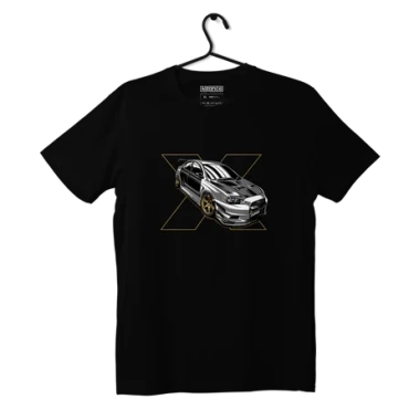 Czarny T-shirt koszulka Mitsubishi Lancer EVO X