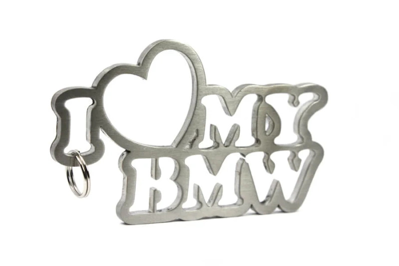 Stainless steel key ring I love my BMW