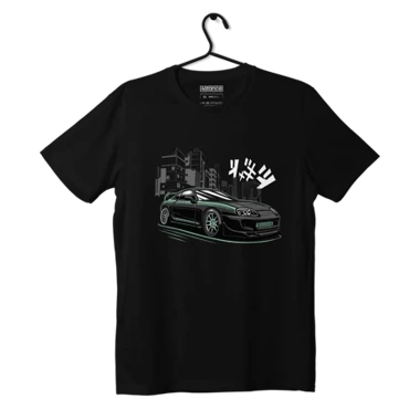 Schwarzes Toyota Supra Mk4 NIGHT CITY T-shirt