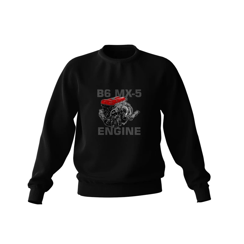 Black B6 MX5 engine sweatshirt