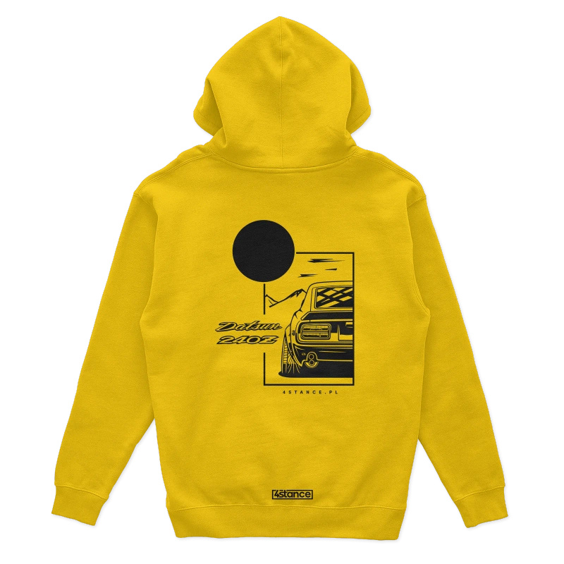 Datsun 240Z yellow hooded sweatshirt