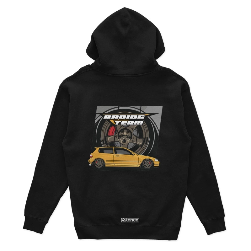 Schwarzer Kapuzenpullover HONDA CIVIC V RACING TEAM