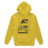 Hooded sweatshirt front BMW E30 yellow