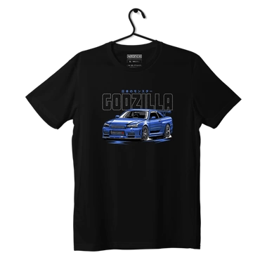 Čierne tričko NISSAN R34 GODZILLA