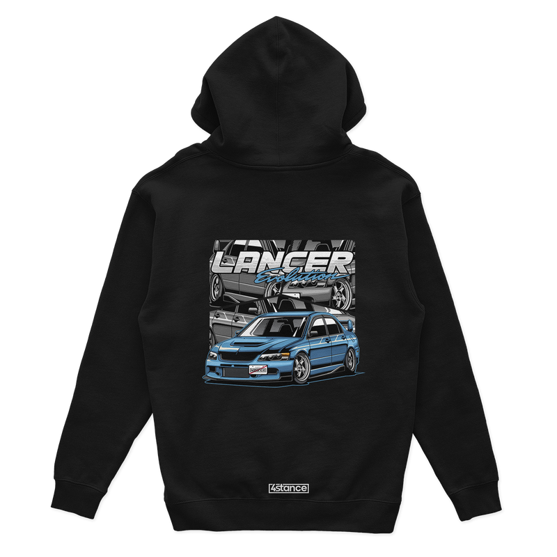 Černá mikina s kapucí MITSUBISHI LANCER EVO VI