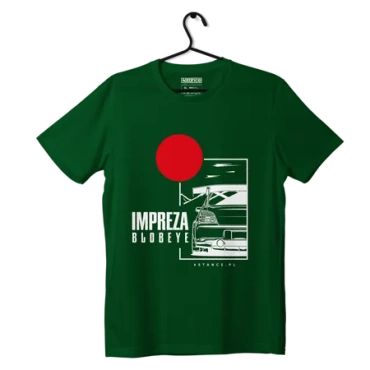 T-shirt koszulka Subaru Impreza Blobeye zielona