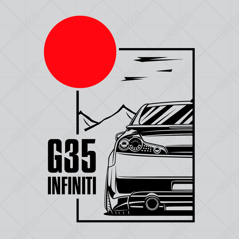 Černé tričko INFINITI G35 COUPE JDM