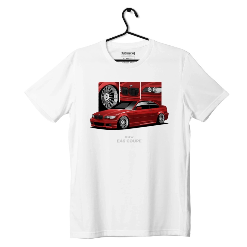 Biały T-shirt koszulka BMW E46 coupe