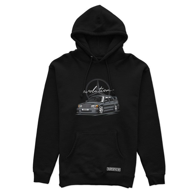 Schwarzer MERCEDES 190E Kapuzenpullover