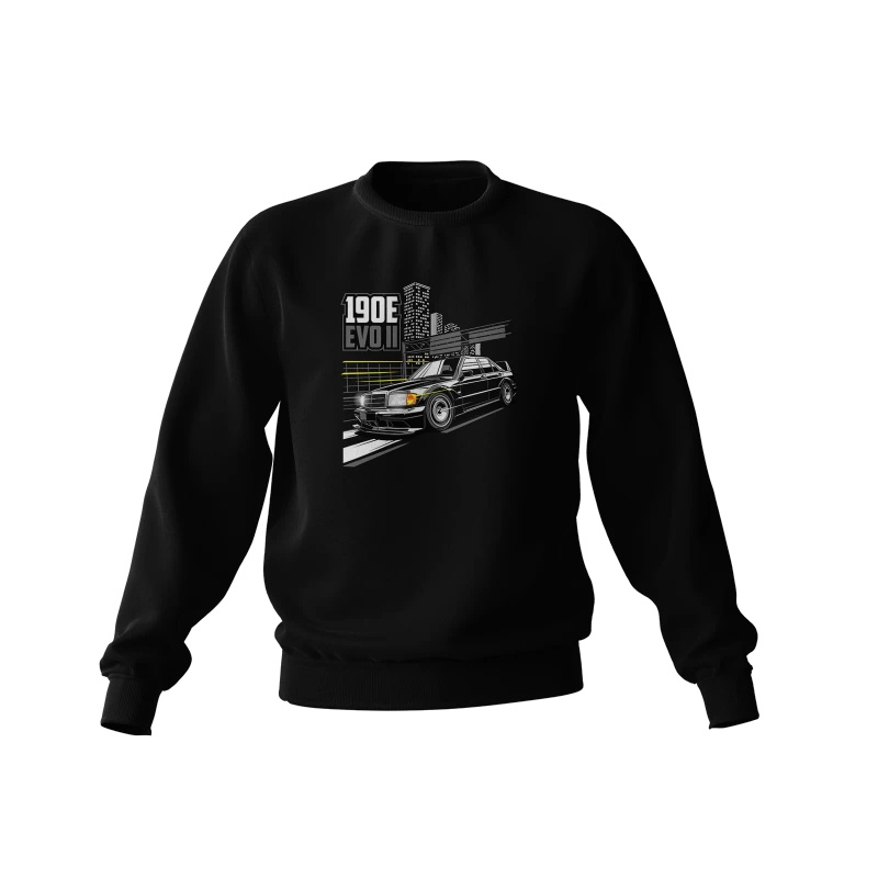 Schwarzes Mercedes W201 E190 AMG EVOII Sweatshirt