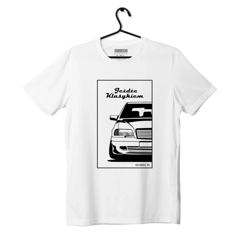 Weißes T-Shirt MERCEDES W202 Ich fahre einen Klassiker