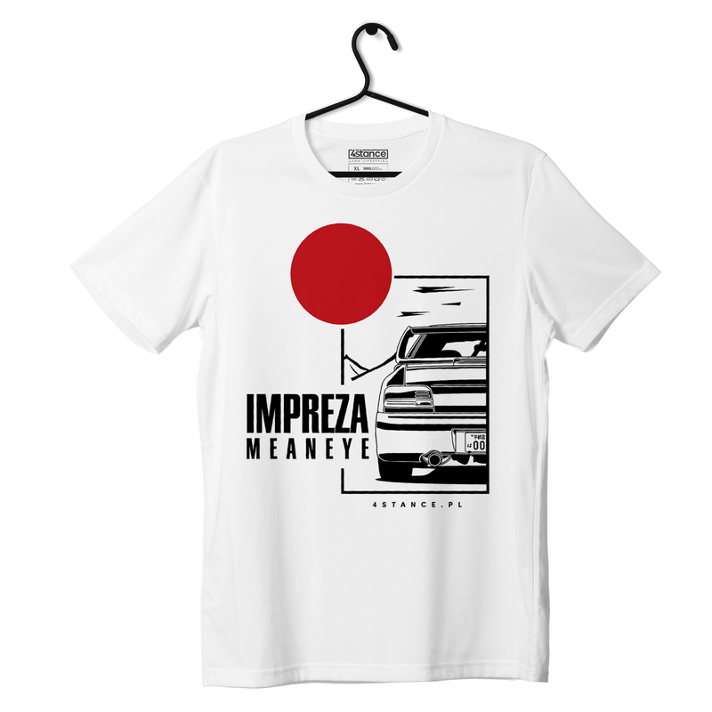 Biały T-shirt koszulka SUBARU IMPREZA MEANEYE