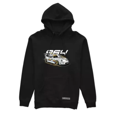 Czarna bluza z kapturem Porsche 964