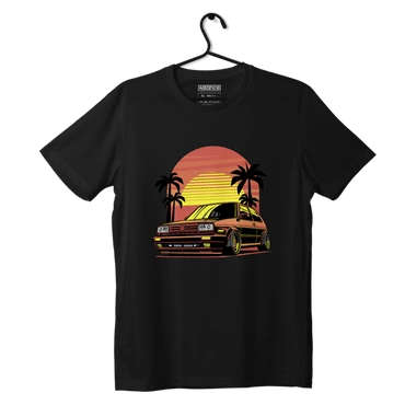 Czarny T-shirt koszulka VW Golf mk2 Summer