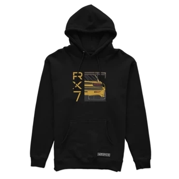 Czarna bluza z kapturem MAZDA RX-7 RX7 YELLOW