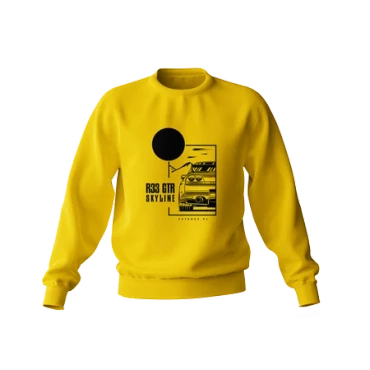 Nissan Skyline R33 GTR sweatshirt yellow