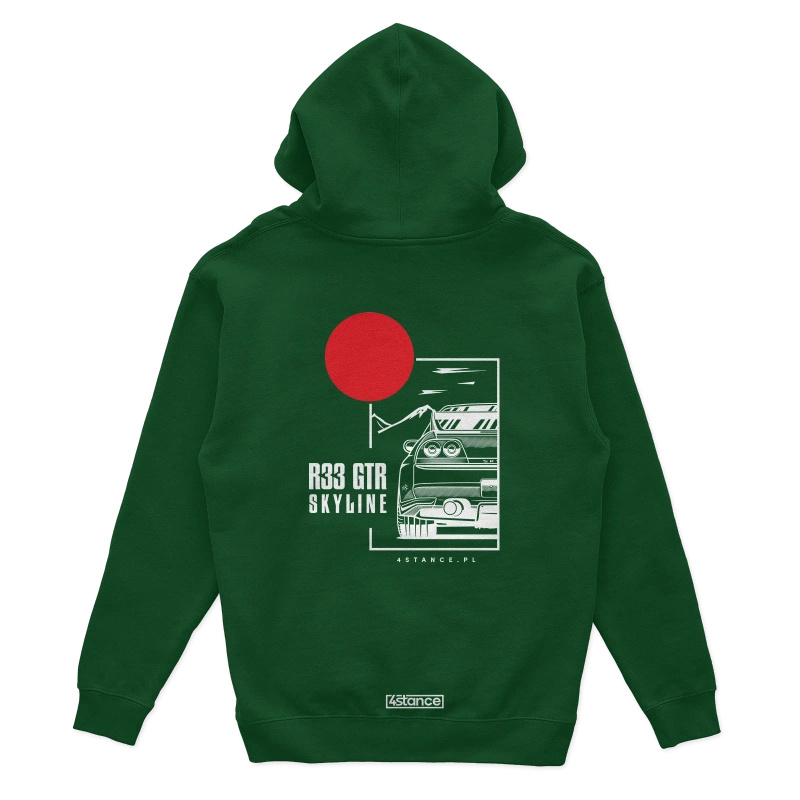 Nissan Skyline 33 GTR hoodie green