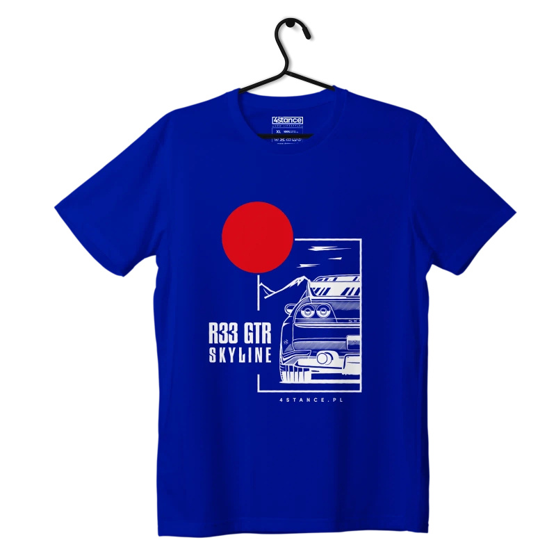 T-shirt koszulka Nissan Skyline 33 GTR niebieska