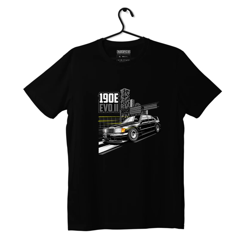 Black Mercedes W201 E190 AMG EVOII T-shirt