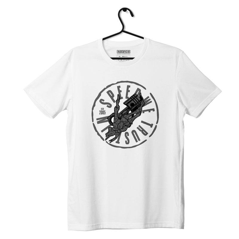 White T-shirt by SKULL PISTON