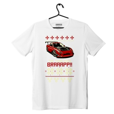 Biele tričko Mazda RX7 Ugly Christmas Sweater 