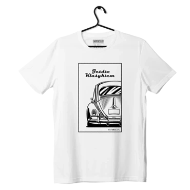Biały T-shirt VW BEETLE