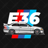 Schwarzes BMW E36 Sweatshirt Illustration