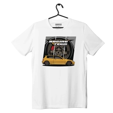 Biały T-shirt koszulka HONDA CIVIC V RACING TEAM