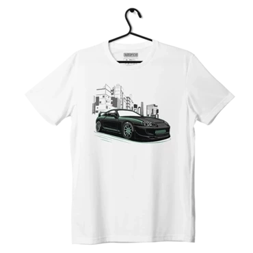 Weißes T-Shirt Toyota Supra Mk4 NIGHT CITY