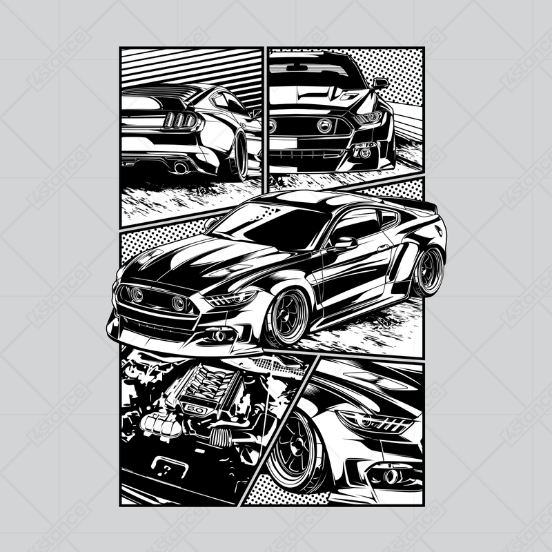 Schwarzes FORD Mustang-T-Shirt