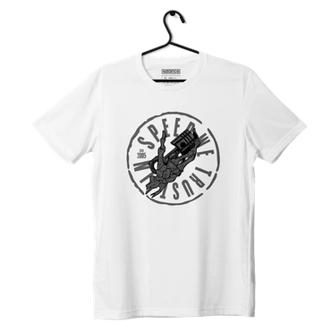 White T-shirt by SKULL PISTON