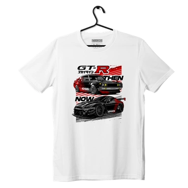 White T-shirt Nissan Skyline GT-R ADVAN